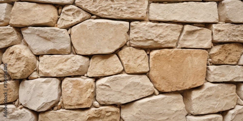 Rock stone tile wall texture rough patterned background in white cream colore Rock stone tile wall texture rough patterned background in white cream colore