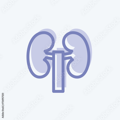 Icon Kidney. suitable for education symbol. two tone style. simple design editable. design template vector. simple illustration
