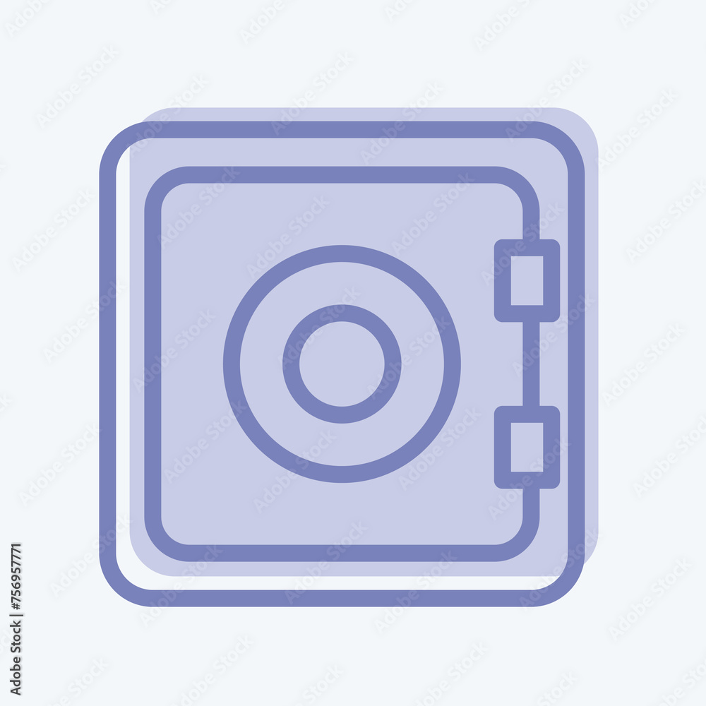 Icon Bank Safe. suitable for Security symbol. two tone style. simple design editable. design template vector. simple illustration Icon Bank Safe. suitable for Security symbol. two tone style. simple design editable. design template vector. simple illustration