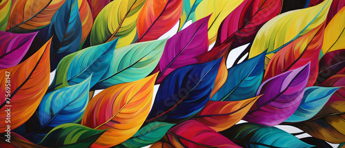 Colorful and bright abstract leaves