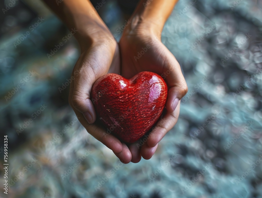 Hands Holding a Heart Shaped Piggy Bank, Concept for Healthcare Financing and Donations Hands Holding a Heart Shaped Piggy Bank, Concept for Healthcare Financing and Donations