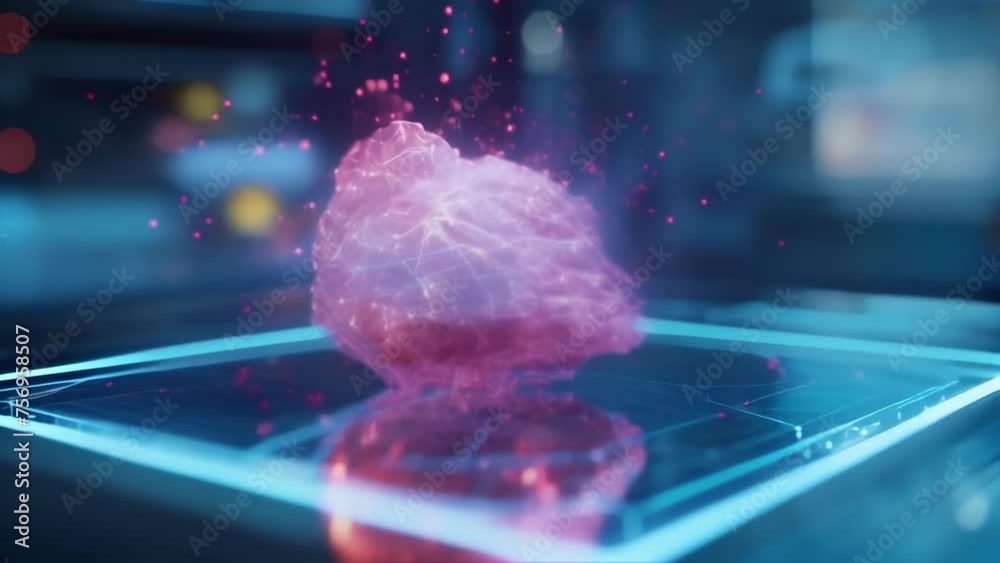 A hologram of a tumor showing its size location and surrounding tissues for oncologists to make precise diagnoses and treatment plans.