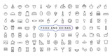 Food and drinks icon. Restaurant line icons set. Contains such Icons as Fruit Basket, Noddles, Healthy Smoothies and more.