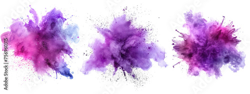 violet purple pink harmony watercolor ink pastel color explosion, isolated on transparent background