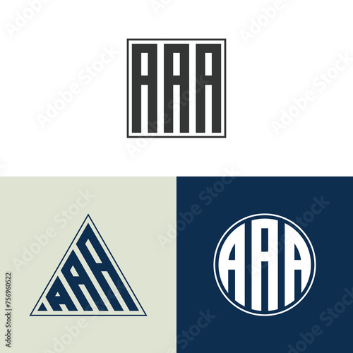 letters aaa text logo design vector format.