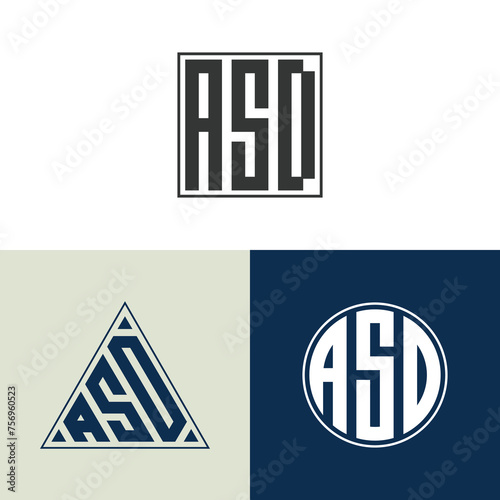 ASD letter logo creative design with vector graphic, Abc simple and modern logo design.