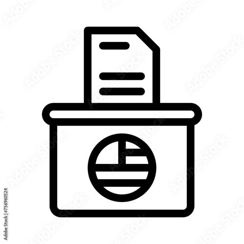 ballot box line icon