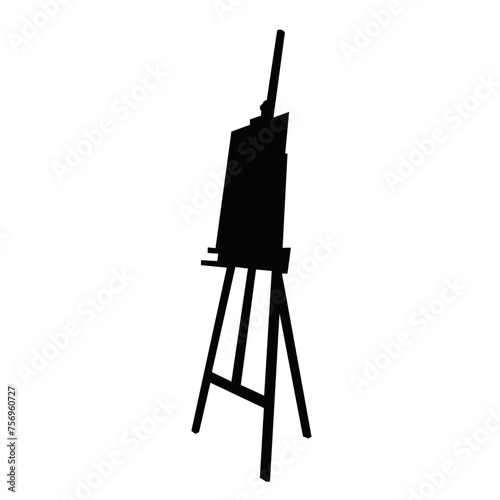 easel silhouette on white background, vector