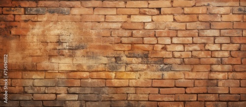 Worn orange-brown brick wall texture