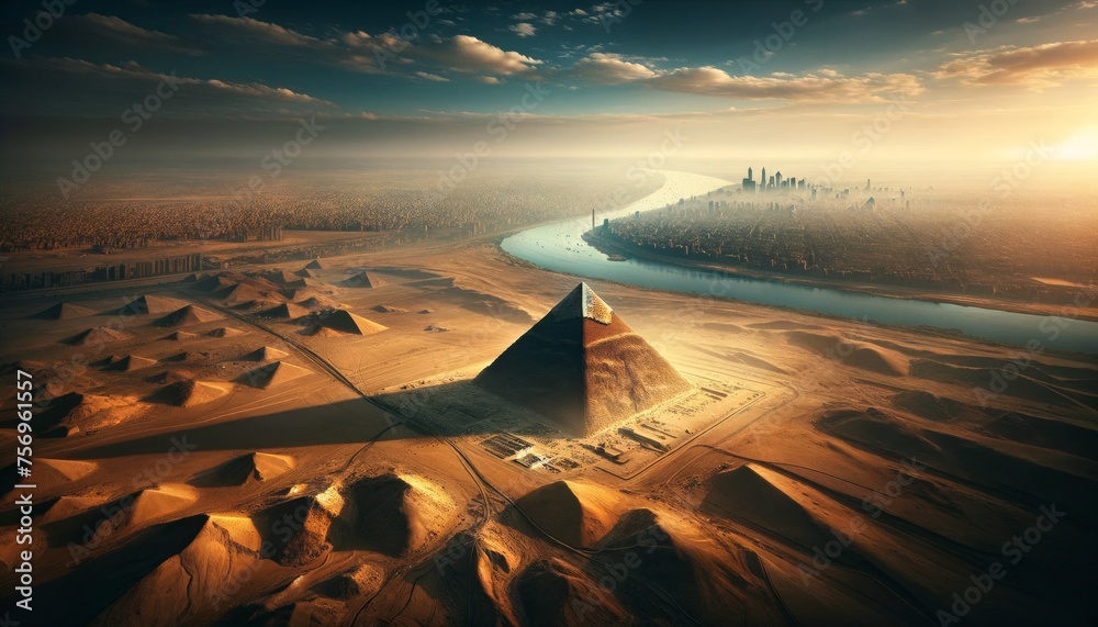 Foto de Design an image that portrays the Great Pyramid of Giza within ...