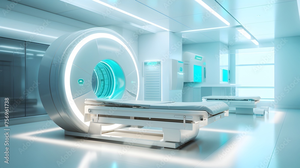 advanced MRI or CT scan medical diagnosis machine at hospital