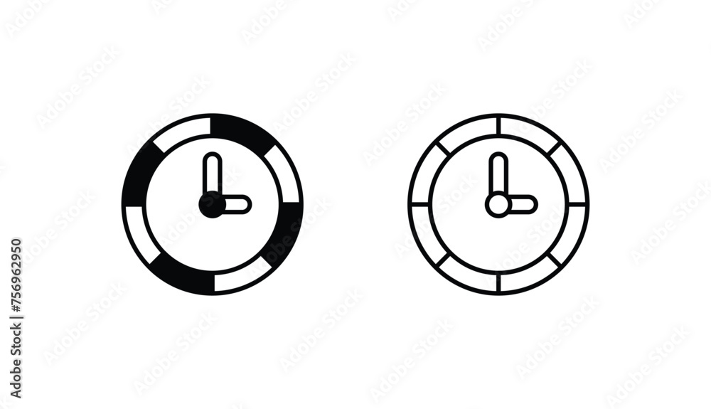 Clock icon design with white background stock illustration Clock icon design with white background stock illustration