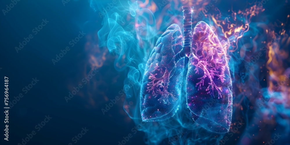 An image of the intricate details of the human respiratory system ...