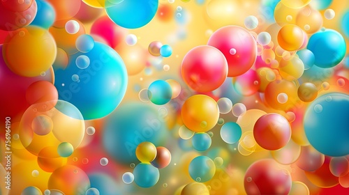 Abstract background of colorful balloons, birthday party concept. 