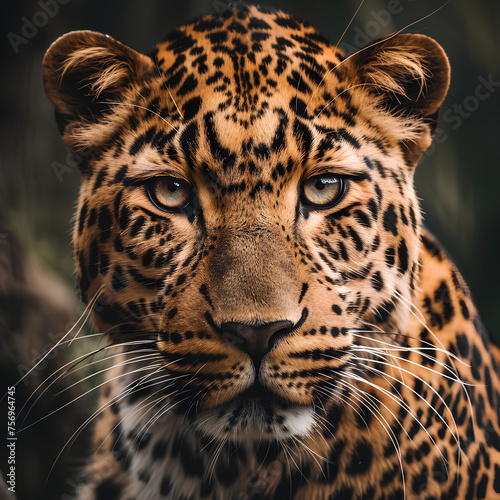A close-up portrait of a Leopard 