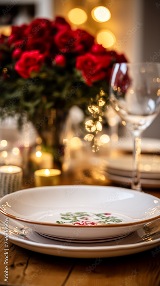 Dishware and crockery set for winter holiday family dinner, Christmas homeware decor for holidays in the English country house, gift set and home styling Dishware and crockery set for winter holiday family dinner, Christmas homeware decor for holidays in the English country house, gift set and home styling