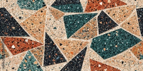 Terrazzo seamless pattern composed of pieces of granite
