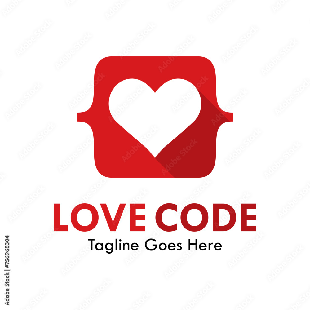 Love code design logo template illustration Love code design logo template illustration