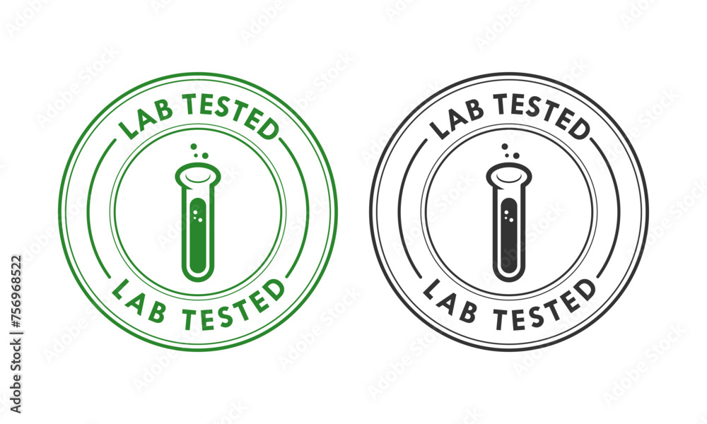 Lab tested design logo template illustration Lab tested design logo template illustration