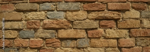 Texture of old stone brick wall background