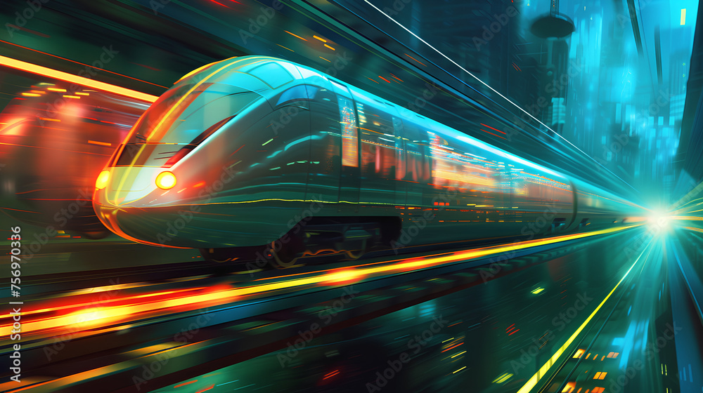 Fototapeta premium Bullet train, blur.