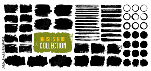 Set of vector grunge paint brush stroke  grungy line  frame  circle  watercolor texture and social media design elements. Dirty torn or rip paper as decoration ornament. Ink splash or splatter bundle.
