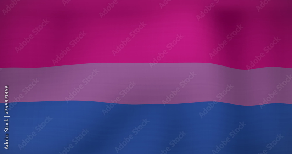Obraz premium Image of heart icons over bisexual flag of pride