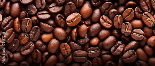 Coffee beans background: Close-up of coffee beans photo
