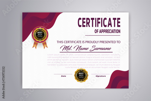 Professional Elegant certificate template design
