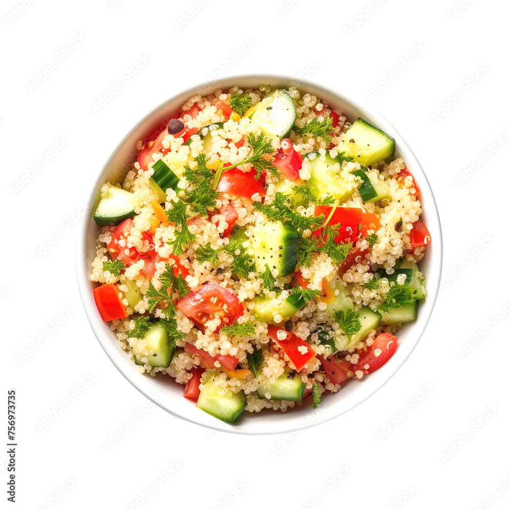 Vegan quinoa salad, isolated on transparent background Remove png, Clipping Path, pen tool Vegan quinoa salad, isolated on transparent background Remove png, Clipping Path, pen tool