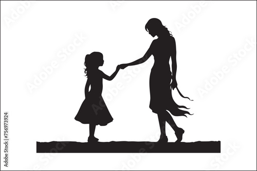  A Mother's Embrace Motherhood Silhouette Mom and Child Silhouette Silhouette of Mother and Child 