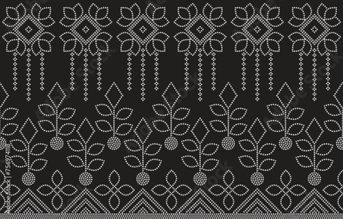 Ethnic Pattern. Ethnic India Bhandhani seamless pattern for embroidery, textile decoration and tile design.