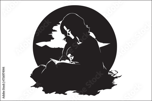  A Mother's Embrace
 Motherhood Silhouette
 Mom and Child Silhouette
Silhouette of Mother and Child
