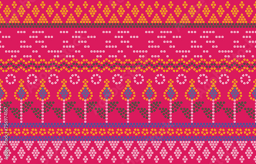 Ethnic Pattern. Ethnic India Bhandhani seamless pattern for embroidery, textile decoration and tile design.