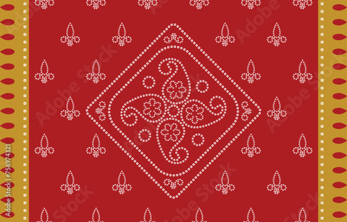 Ethnic Pattern. Ethnic India Bhandhani seamless pattern for embroidery, textile decoration and tile design.