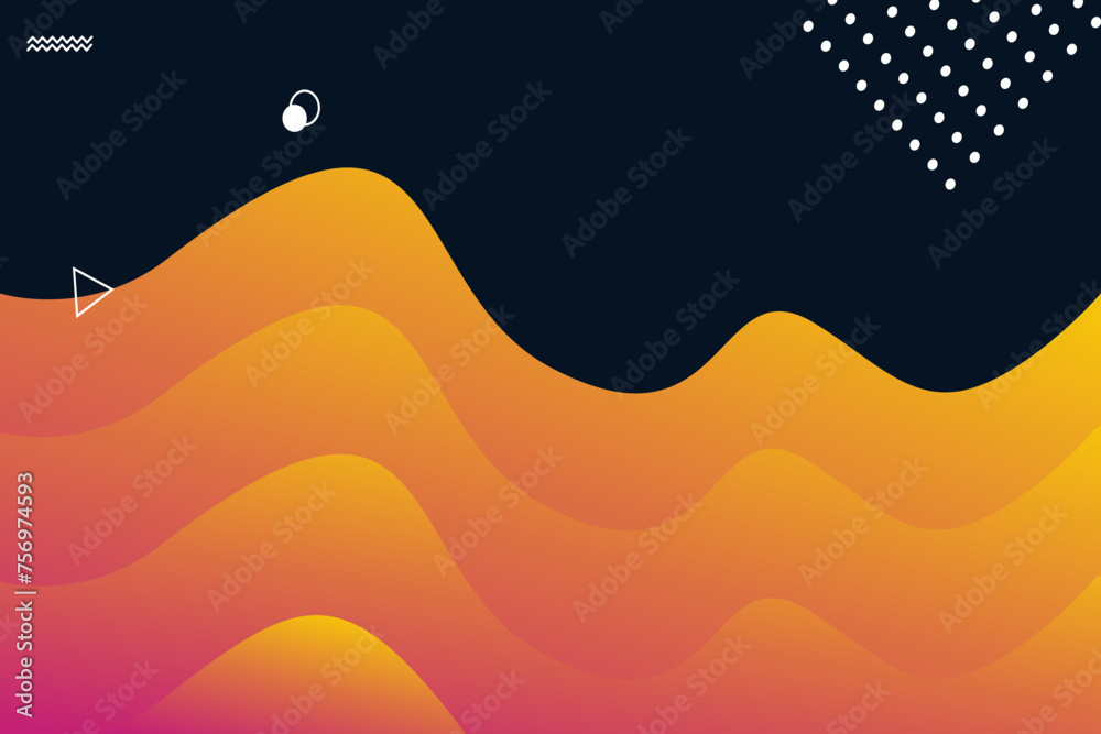 Vector abstract wave colorful wave landing page flat background vector design - obrazy, fototapety, plakaty 