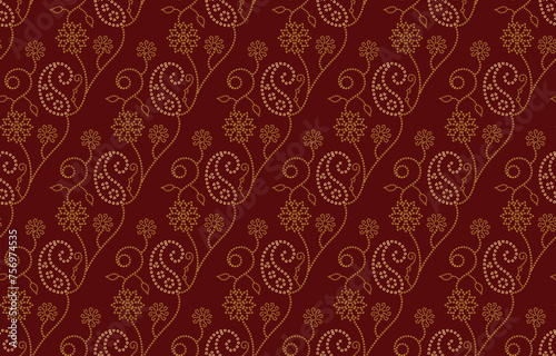 Ethnic Pattern. Ethnic India Bhandhani seamless pattern for embroidery, textile decoration and tile design.