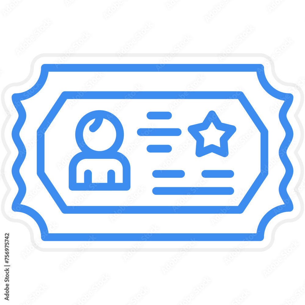 Fototapeta premium Child Ticket Icon Style