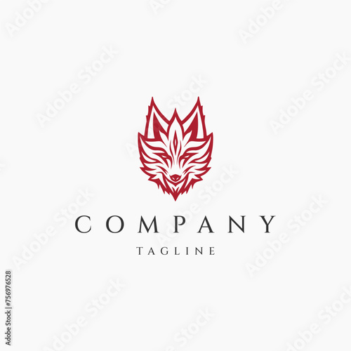 Wolf head logo design icon vector template