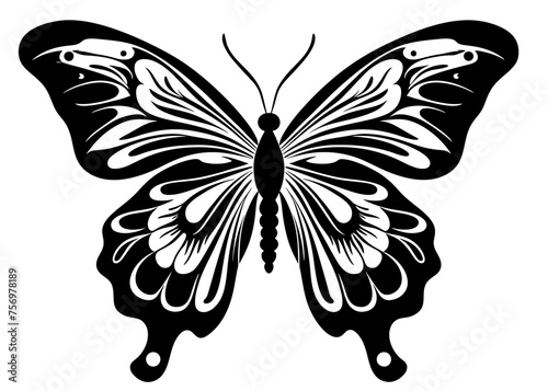 Art Nouveau butterfly Graphic Accents, vector illustration, vintage elements	
