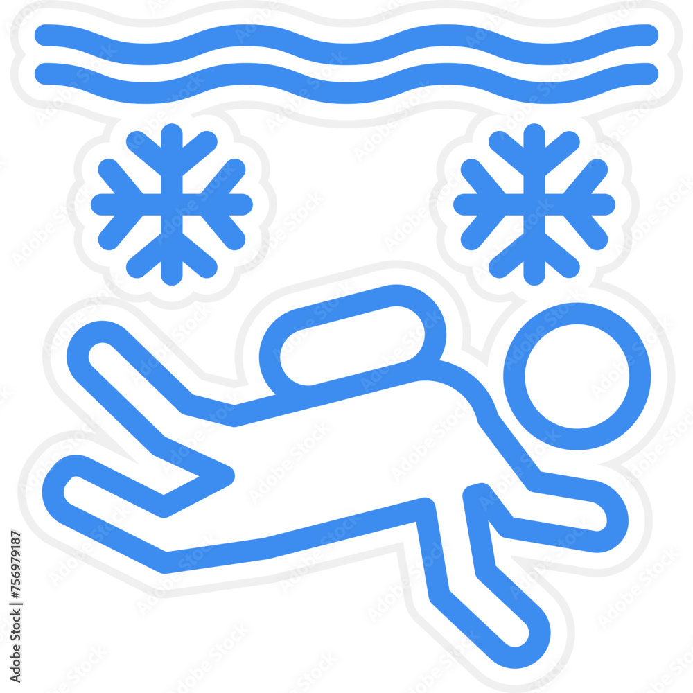 Ice Diving Icon Style Ice Diving Icon Style