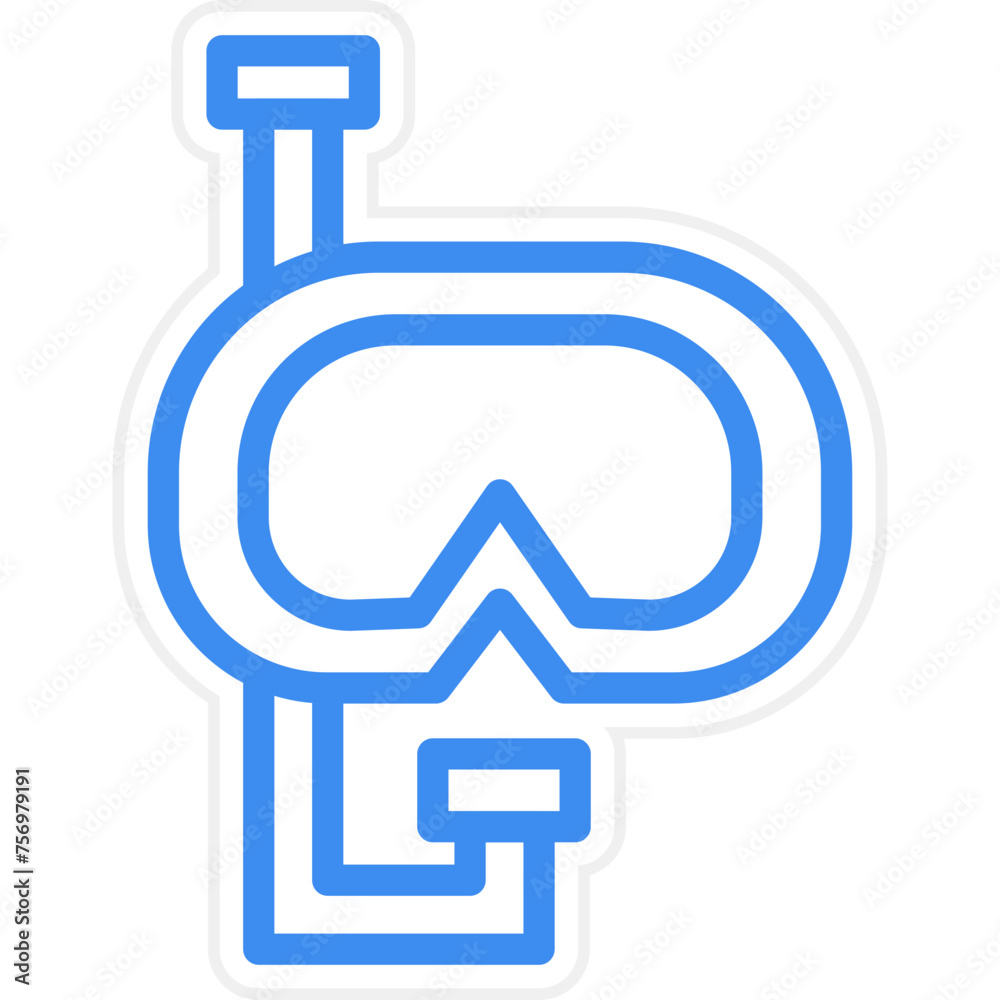Mask and Snorkel Icon Style