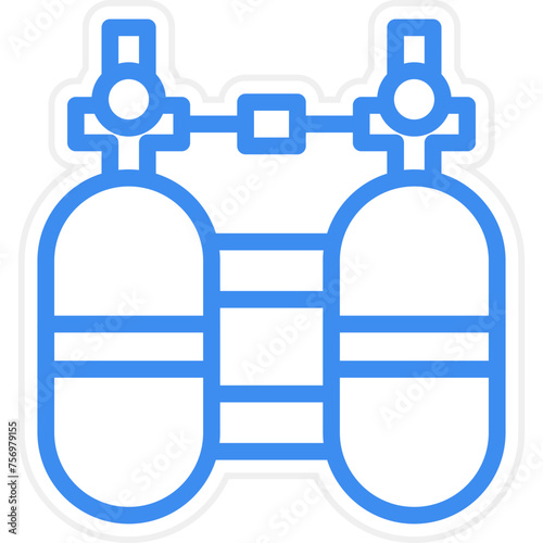 Diving Cylinder Icon Style