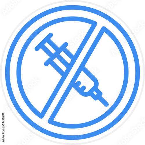 Anti Vaccination Icon Style