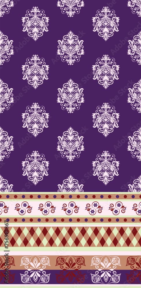 Ethnic Pattern. Ethnic India seamless pattern design oriental style. Damask India Motif. Ethnic Pattern. Ethnic India seamless pattern design oriental style. Damask India Motif.