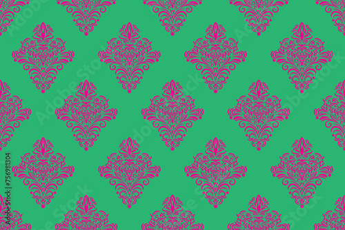 Ethnic Pattern. Ethnic India seamless pattern design oriental style. Damask India Motif.