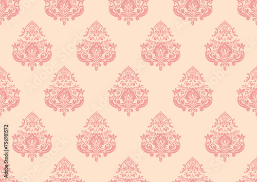Ethnic Pattern. Ethnic India seamless pattern design oriental style. Damask India Motif.