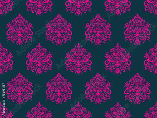 Ethnic Pattern. Ethnic India seamless pattern design oriental style. Damask India Motif.