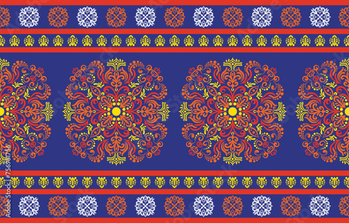 Ethnic Pattern. Ethnic India seamless pattern design oriental style. Damask India Motif.