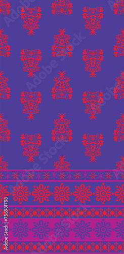 Ethnic Pattern. Ethnic India seamless pattern design oriental style. Damask India Motif.